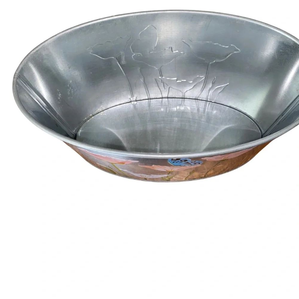 Set of 5 Floral Butterfly Metal Tins 7in Spring Garden Rustic Decor Storage‎